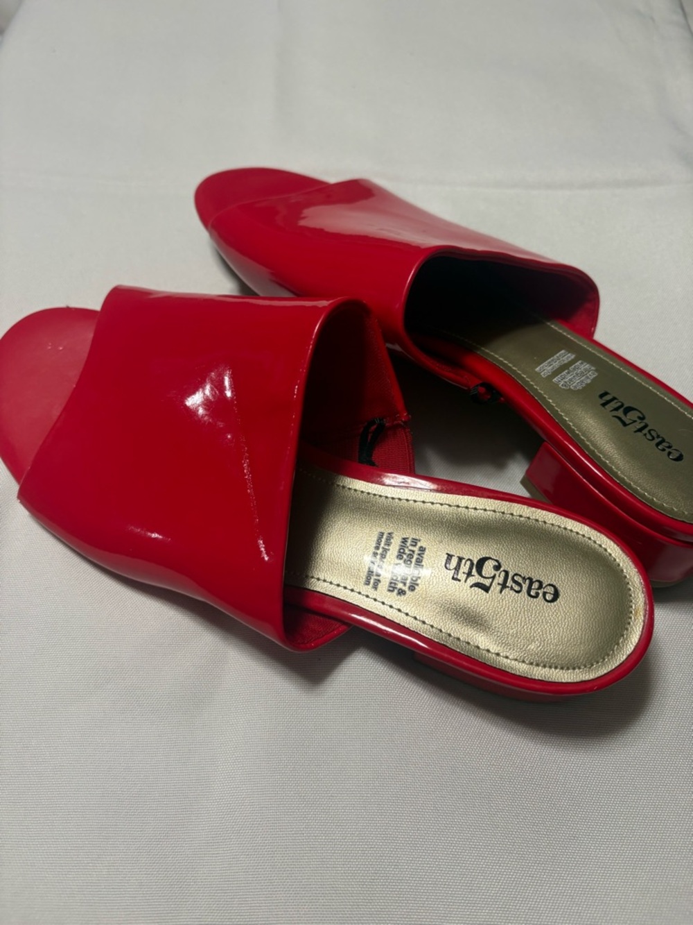 East 5th Patent Red Slide Mules - Picture 9 of 10